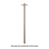 Thermoril Verticle Towel Bar Straight/Round With Hook 900x142x100mm 12V - Brushed Chrome (22Watt)